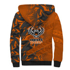 Wests Tigers Rugby Sherpa Hoodie Fierce Mascot Geometric Tribal Art