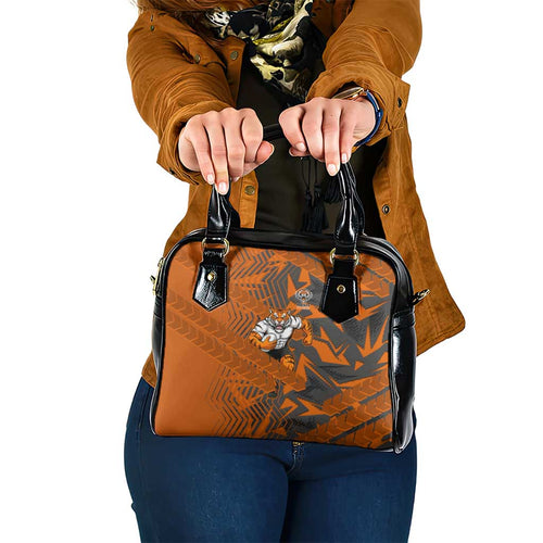 Wests Tigers Rugby Shoulder Handbag Fierce Mascot Geometric Tribal Art