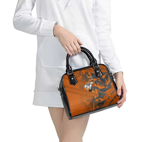 Wests Tigers Rugby Shoulder Handbag Fierce Mascot Geometric Tribal Art