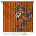 Wests Tigers Rugby Shower Curtain Fierce Mascot Geometric Tribal Art