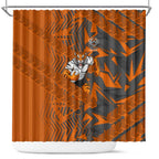 Wests Tigers Rugby Shower Curtain Fierce Mascot Geometric Tribal Art