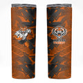 Wests Tigers Rugby Skinny Tumbler Fierce Mascot Geometric Tribal Art
