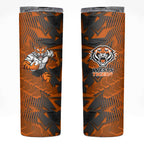 Wests Tigers Rugby Skinny Tumbler Fierce Mascot Geometric Tribal Art