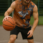 Wests Tigers Rugby Sleeveless Hoodie Fierce Mascot Geometric Tribal Art