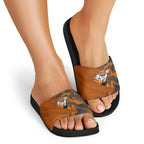 Wests Tigers Rugby Slide Sandals Fierce Mascot Geometric Tribal Art