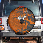 Wests Tigers Rugby Spare Tire Cover Fierce Mascot Geometric Tribal Art