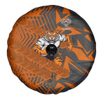 Wests Tigers Rugby Spare Tire Cover Fierce Mascot Geometric Tribal Art