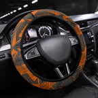 Wests Tigers Rugby Steering Wheel Cover Fierce Mascot Geometric Tribal Art