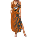 Wests Tigers Rugby Summer Maxi Dress Fierce Mascot Geometric Tribal Art