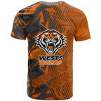 Wests Tigers Rugby T Shirt Fierce Mascot Geometric Tribal Art