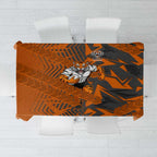 Wests Tigers Rugby Tablecloth Fierce Mascot Geometric Tribal Art
