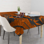 Wests Tigers Rugby Tablecloth Fierce Mascot Geometric Tribal Art
