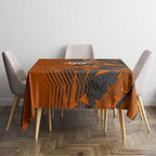 Wests Tigers Rugby Tablecloth Fierce Mascot Geometric Tribal Art