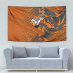 Wests Tigers Rugby Tapestry Fierce Mascot Geometric Tribal Art