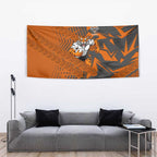 Wests Tigers Rugby Tapestry Fierce Mascot Geometric Tribal Art