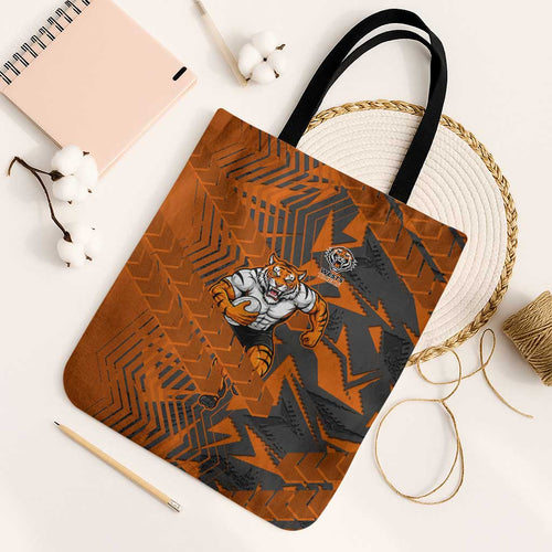 Wests Tigers Rugby Tote Bag Fierce Mascot Geometric Tribal Art
