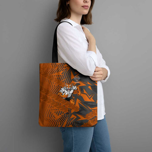 Wests Tigers Rugby Tote Bag Fierce Mascot Geometric Tribal Art