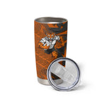 Wests Tigers Rugby Tumbler Cup Fierce Mascot Geometric Tribal Art