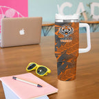 Wests Tigers Rugby Tumbler With Handle Fierce Mascot Geometric Tribal Art