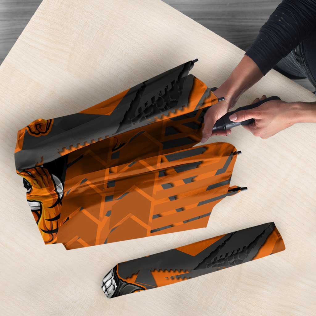 Wests Tigers Rugby Umbrella Fierce Mascot Geometric Tribal Art