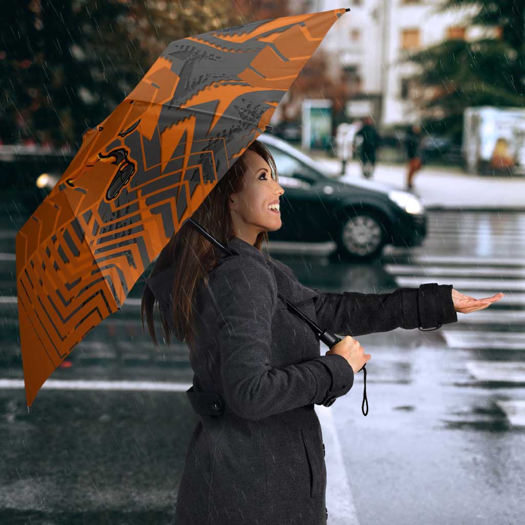 Wests Tigers Rugby Umbrella Fierce Mascot Geometric Tribal Art