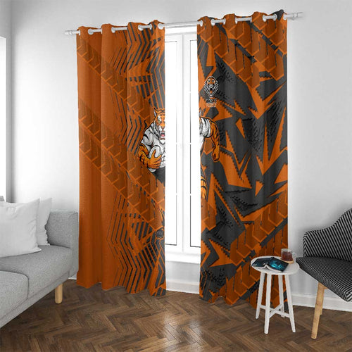 Wests Tigers Rugby Window Curtain Fierce Mascot Geometric Tribal Art