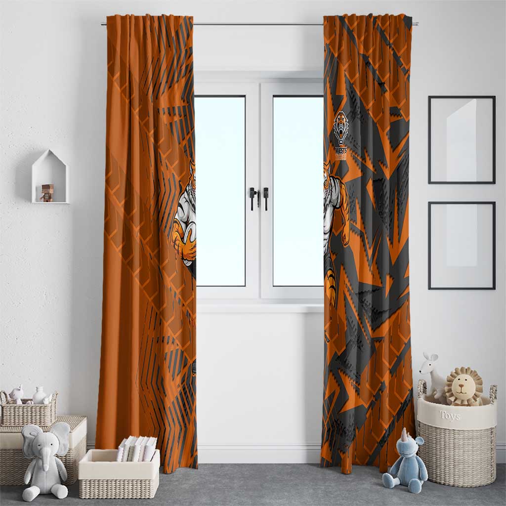 Wests Tigers Rugby Window Curtain Fierce Mascot Geometric Tribal Art