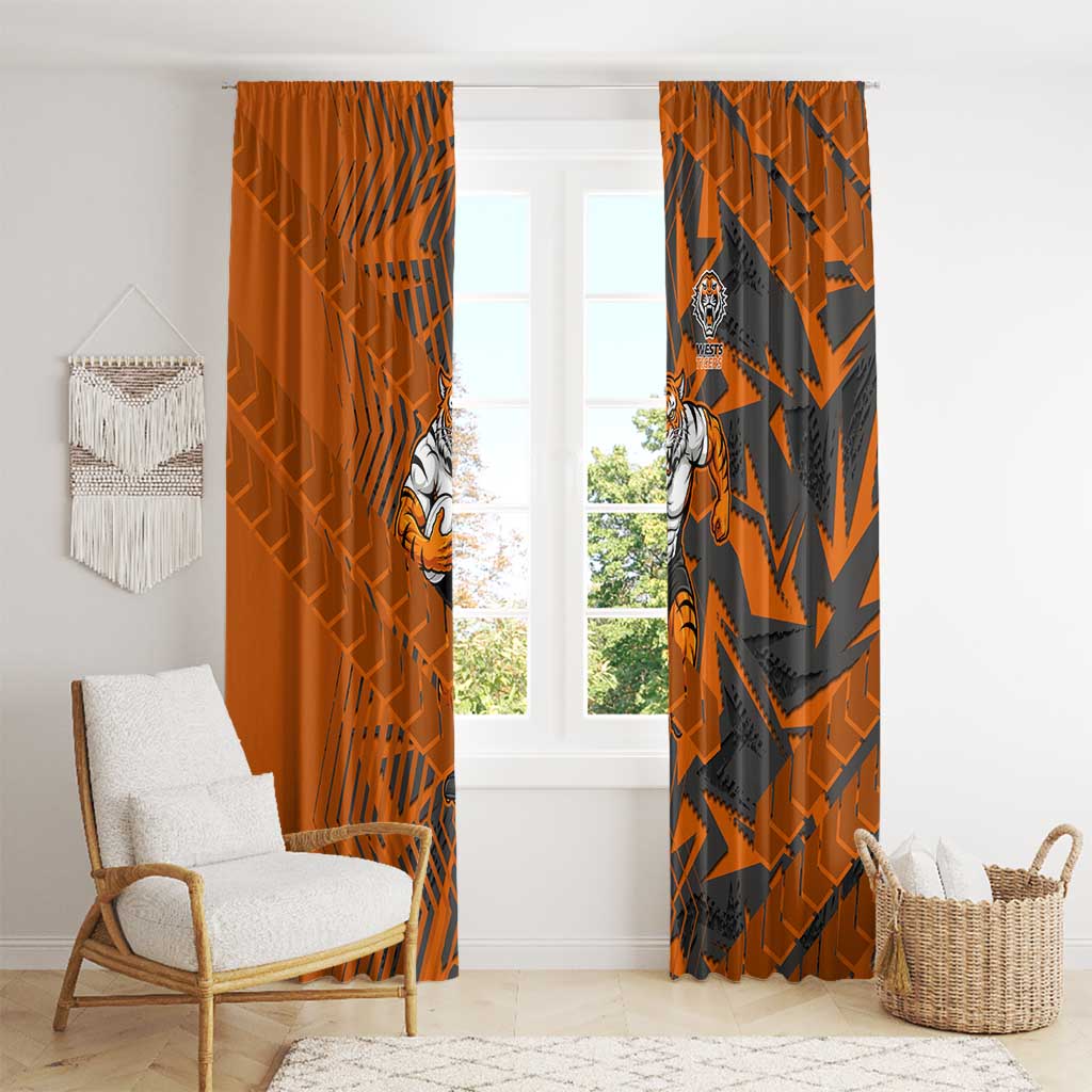 Wests Tigers Rugby Window Curtain Fierce Mascot Geometric Tribal Art