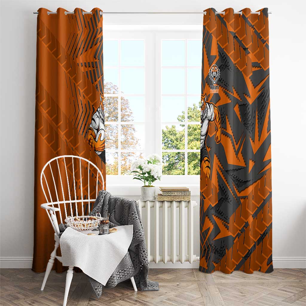 Wests Tigers Rugby Window Curtain Fierce Mascot Geometric Tribal Art