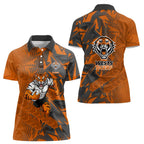 Wests Tigers Rugby Women Polo Shirt Fierce Mascot Geometric Tribal Art
