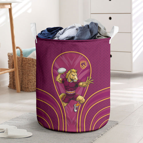 Brisbane Broncos Mascot Laundry Basket Australian Rugby Culture - Powerful Horse Athlete