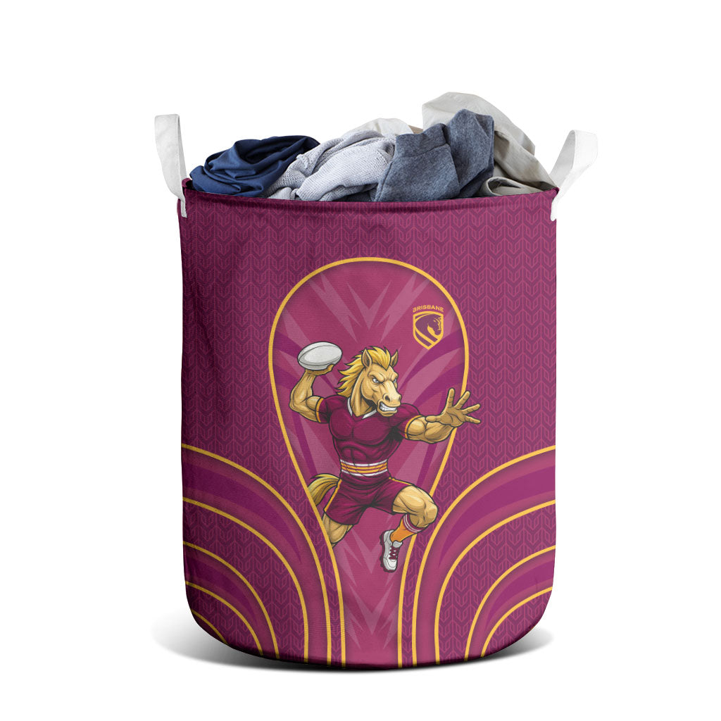 Brisbane Broncos Mascot Laundry Basket Australian Rugby Culture - Powerful Horse Athlete