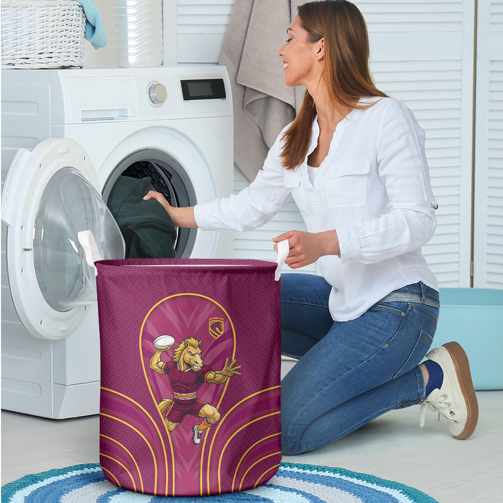 Brisbane Broncos Mascot Laundry Basket Australian Rugby Culture - Powerful Horse Athlete