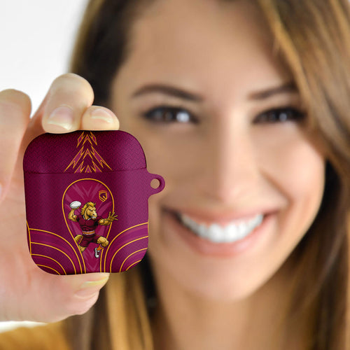 Brisbane Broncos Mascot AirPods Case Australian Rugby Culture - Powerful Horse Athlete