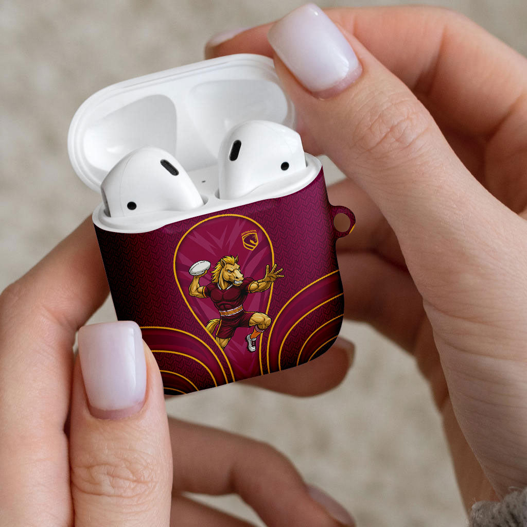 Brisbane Broncos Mascot AirPods Case Australian Rugby Culture - Powerful Horse Athlete