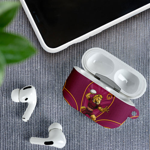 Brisbane Broncos Mascot AirPods Case Australian Rugby Culture - Powerful Horse Athlete