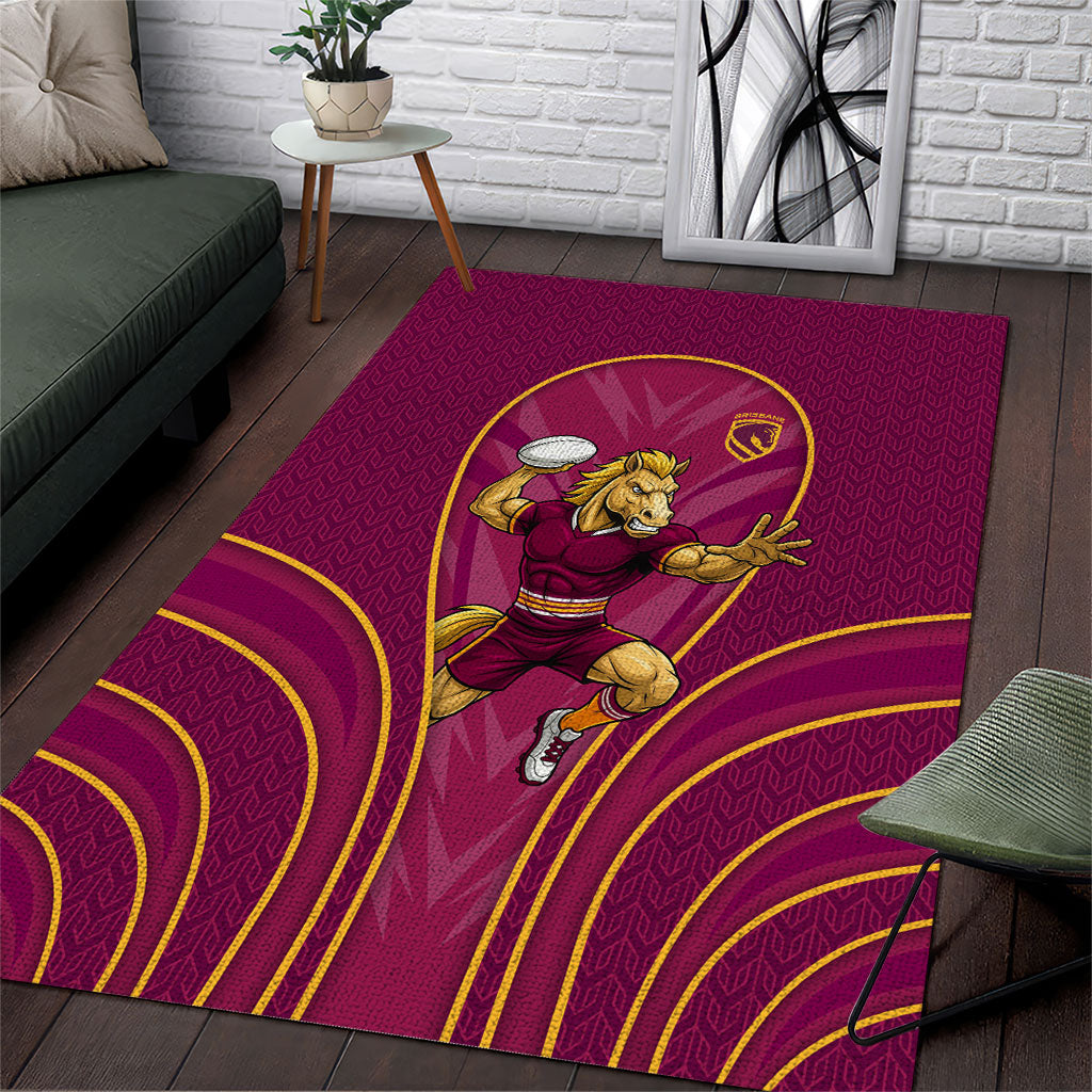 Brisbane Broncos Mascot Area Rug Australian Rugby Culture - Powerful Horse Athlete