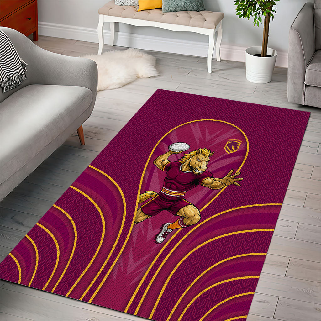 Brisbane Broncos Mascot Area Rug Australian Rugby Culture - Powerful Horse Athlete