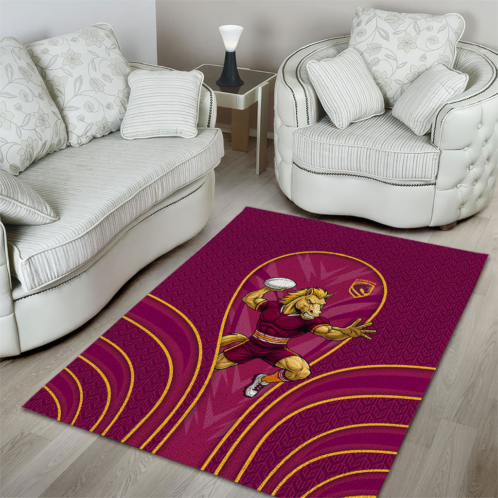 Brisbane Broncos Mascot Area Rug Australian Rugby Culture - Powerful Horse Athlete