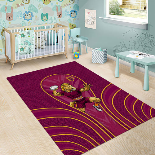 Brisbane Broncos Mascot Area Rug Australian Rugby Culture - Powerful Horse Athlete