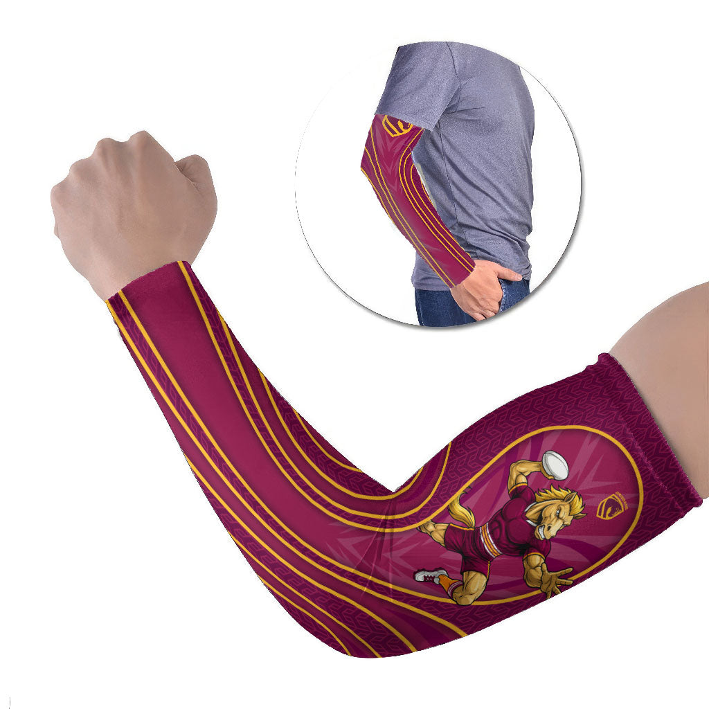 Brisbane Broncos Mascot Arm Sleeves Australian Rugby Culture - Powerful Horse Athlete