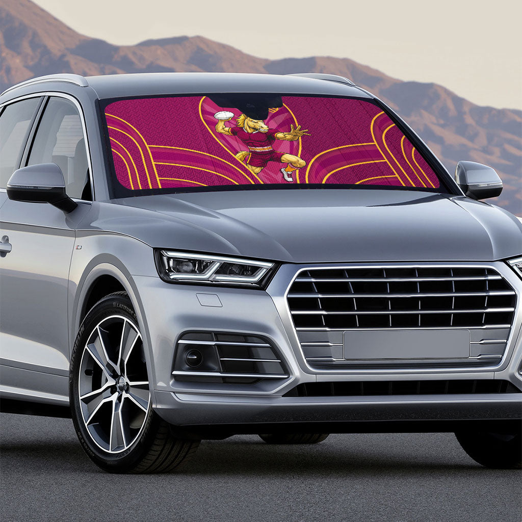 Brisbane Broncos Mascot Auto Sun Shade Australian Rugby Culture - Powerful Horse Athlete