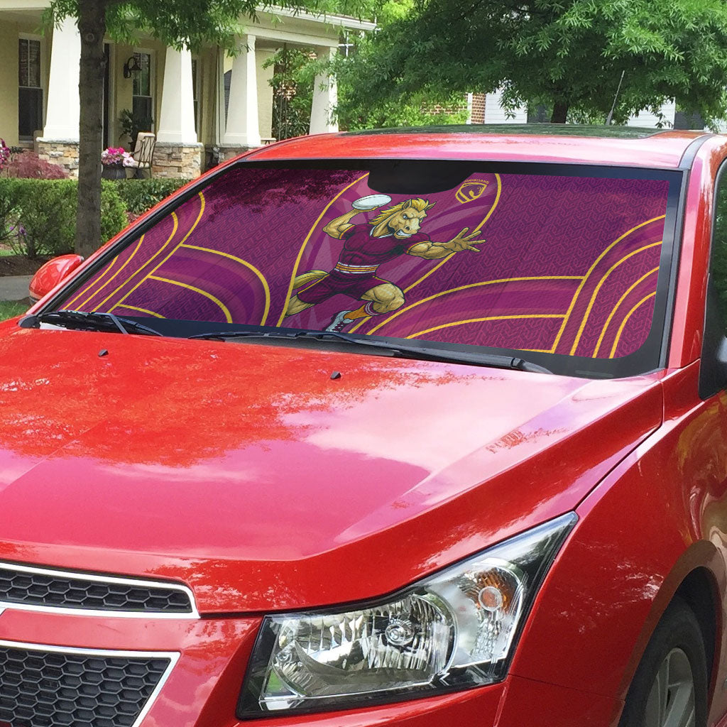 Brisbane Broncos Mascot Auto Sun Shade Australian Rugby Culture - Powerful Horse Athlete