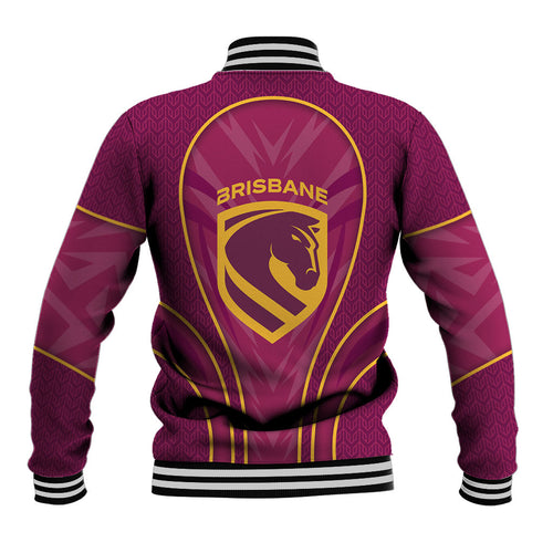 Brisbane Broncos Mascot Baseball Jacket Australian Rugby Culture - Powerful Horse Athlete