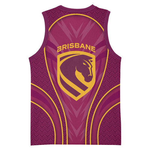 Brisbane Broncos Mascot Basketball Jersey Australian Rugby Culture - Powerful Horse Athlete