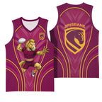 Brisbane Broncos Mascot Basketball Jersey Australian Rugby Culture - Powerful Horse Athlete