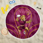 Brisbane Broncos Mascot Beach Blanket Australian Rugby Culture - Powerful Horse Athlete