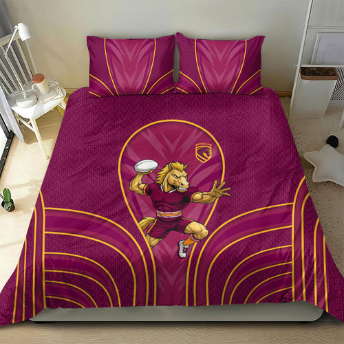 Brisbane Broncos Mascot Bedding Set Australian Rugby Culture - Powerful Horse Athlete