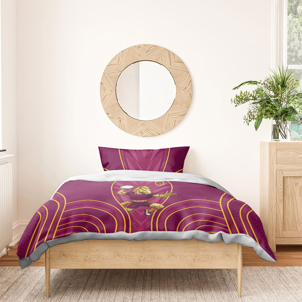 Brisbane Broncos Mascot Bedding Set Australian Rugby Culture - Powerful Horse Athlete
