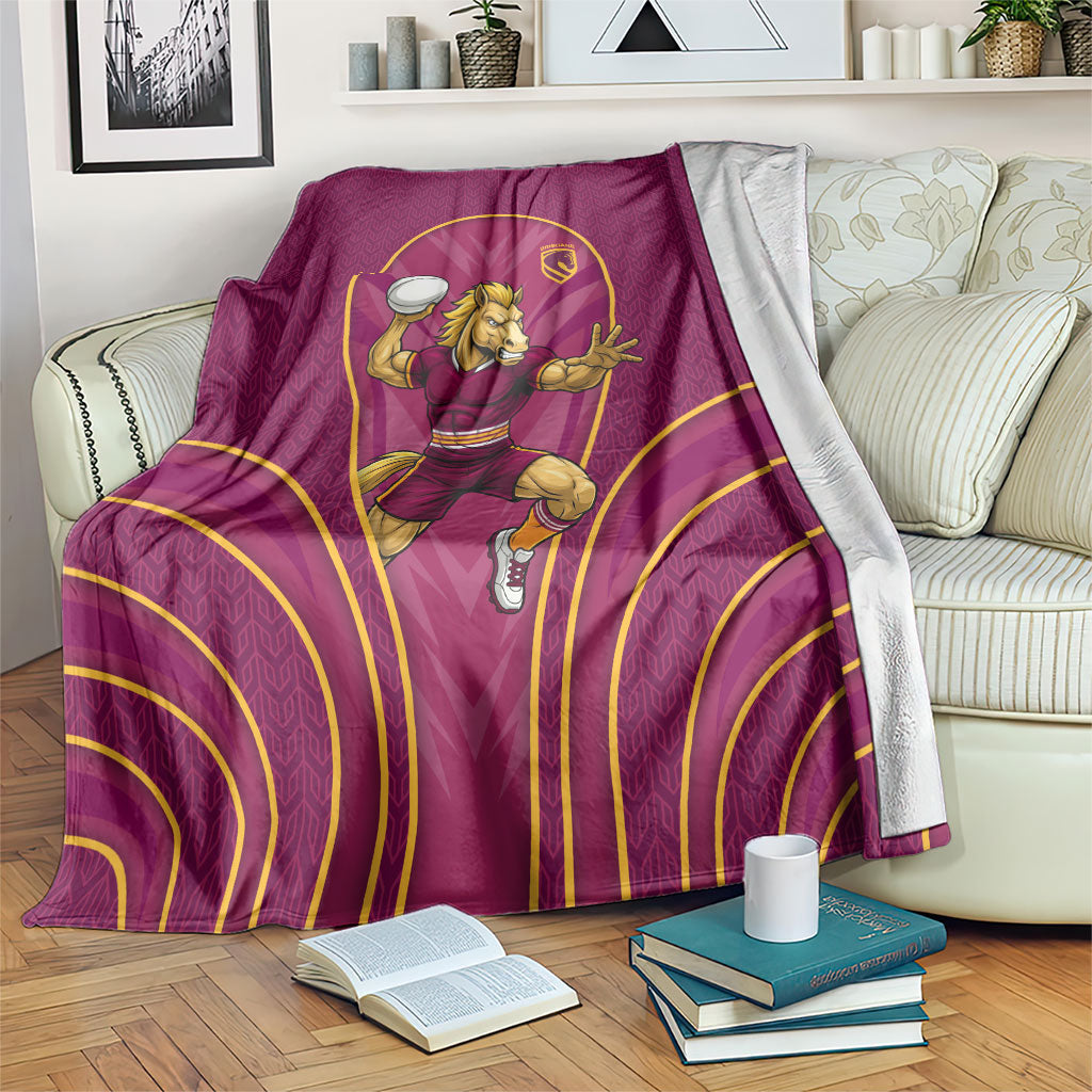 Brisbane Broncos Mascot Blanket Australian Rugby Culture - Powerful Horse Athlete